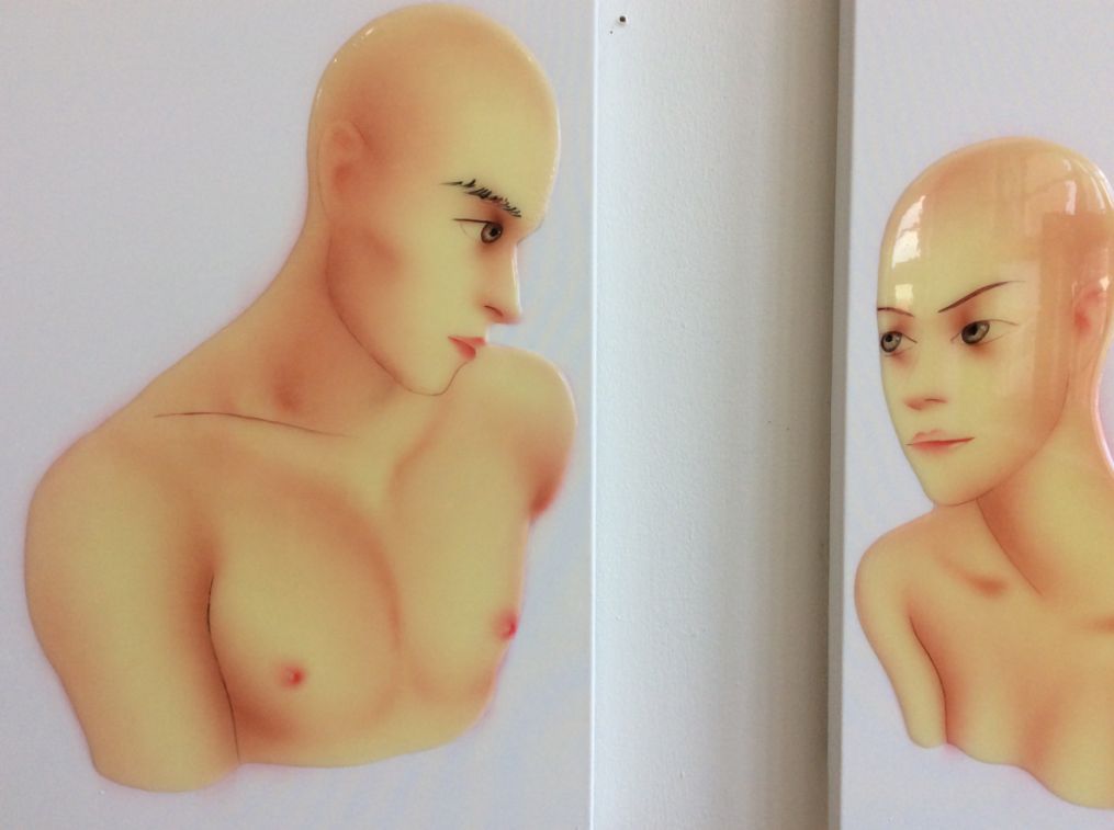 WANG Yu - Homme, Femme, 2018 (détail) - Huile et médium acrylique sur toile. 65 x 81 cm + 65 x 81 cm